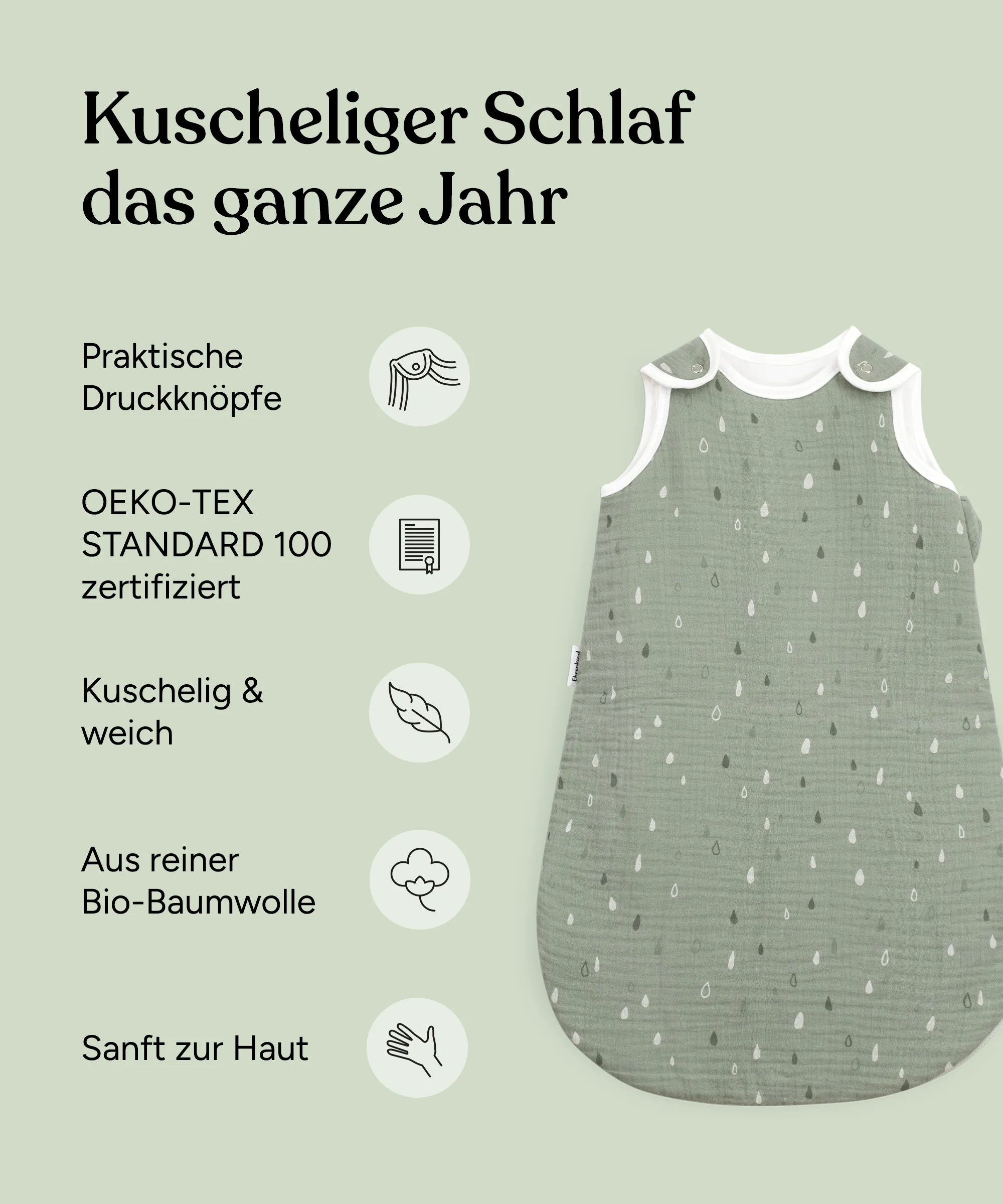 Babyschlafsack  |  ganzjährig  |  Musselin - Image 3