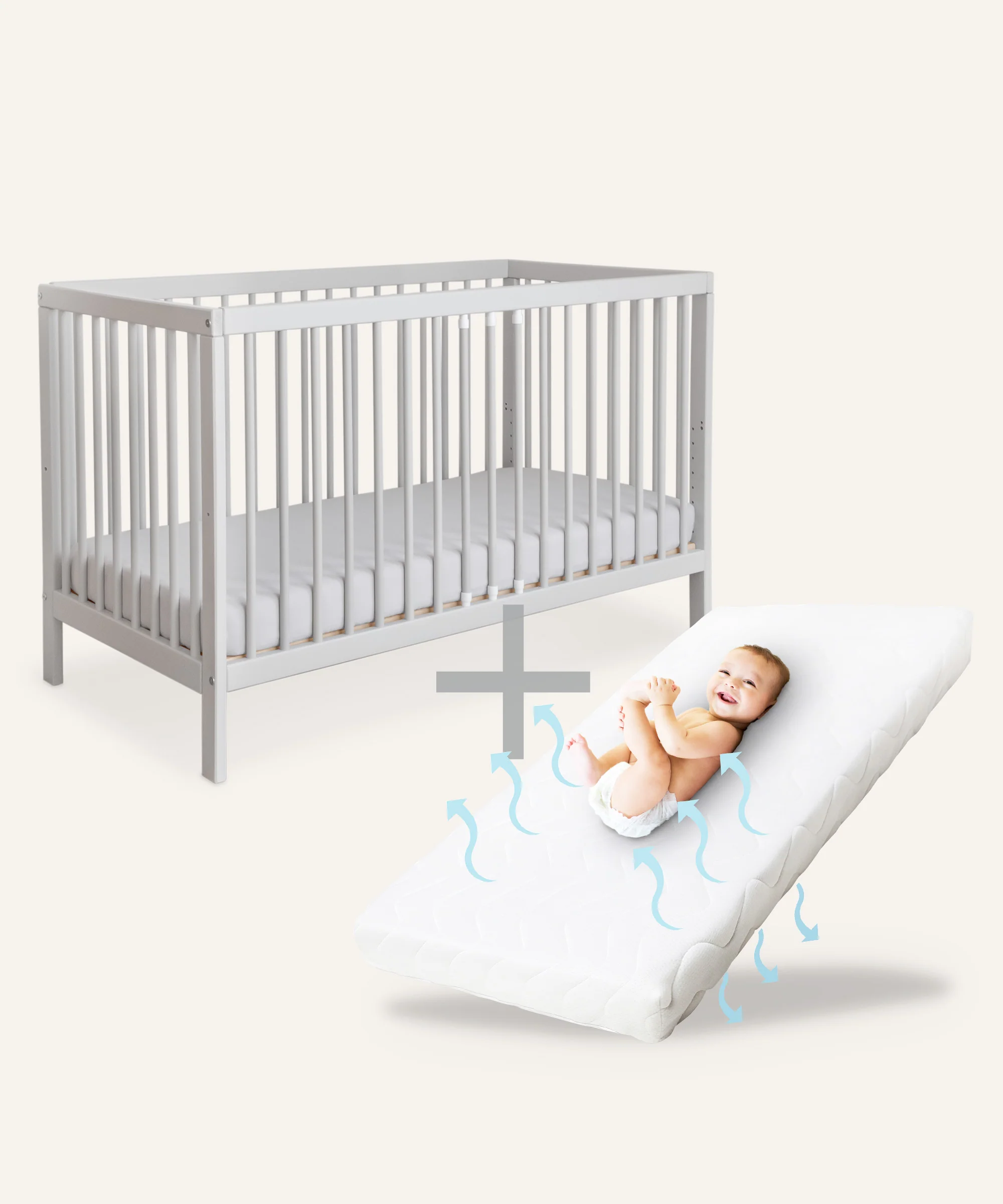 Babybett Pur  |  Hellgrau - Image 10