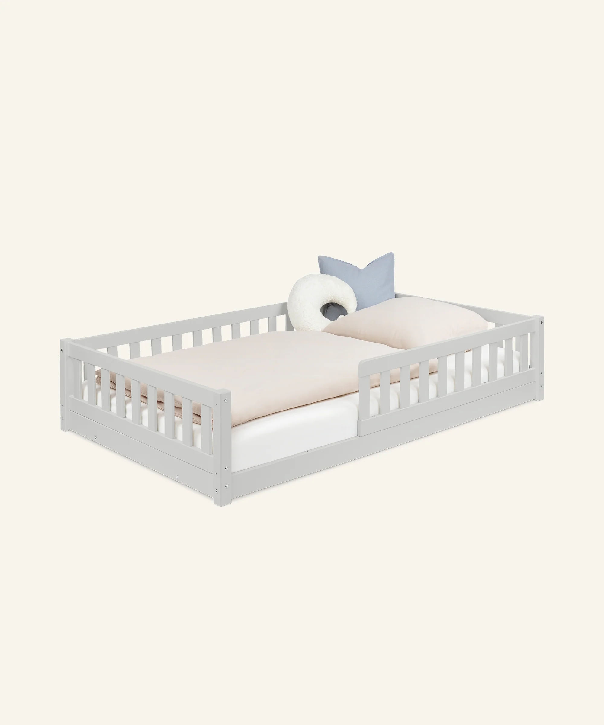 Bodenbett Lille  |  Kiefer Hellgrau - Image 18