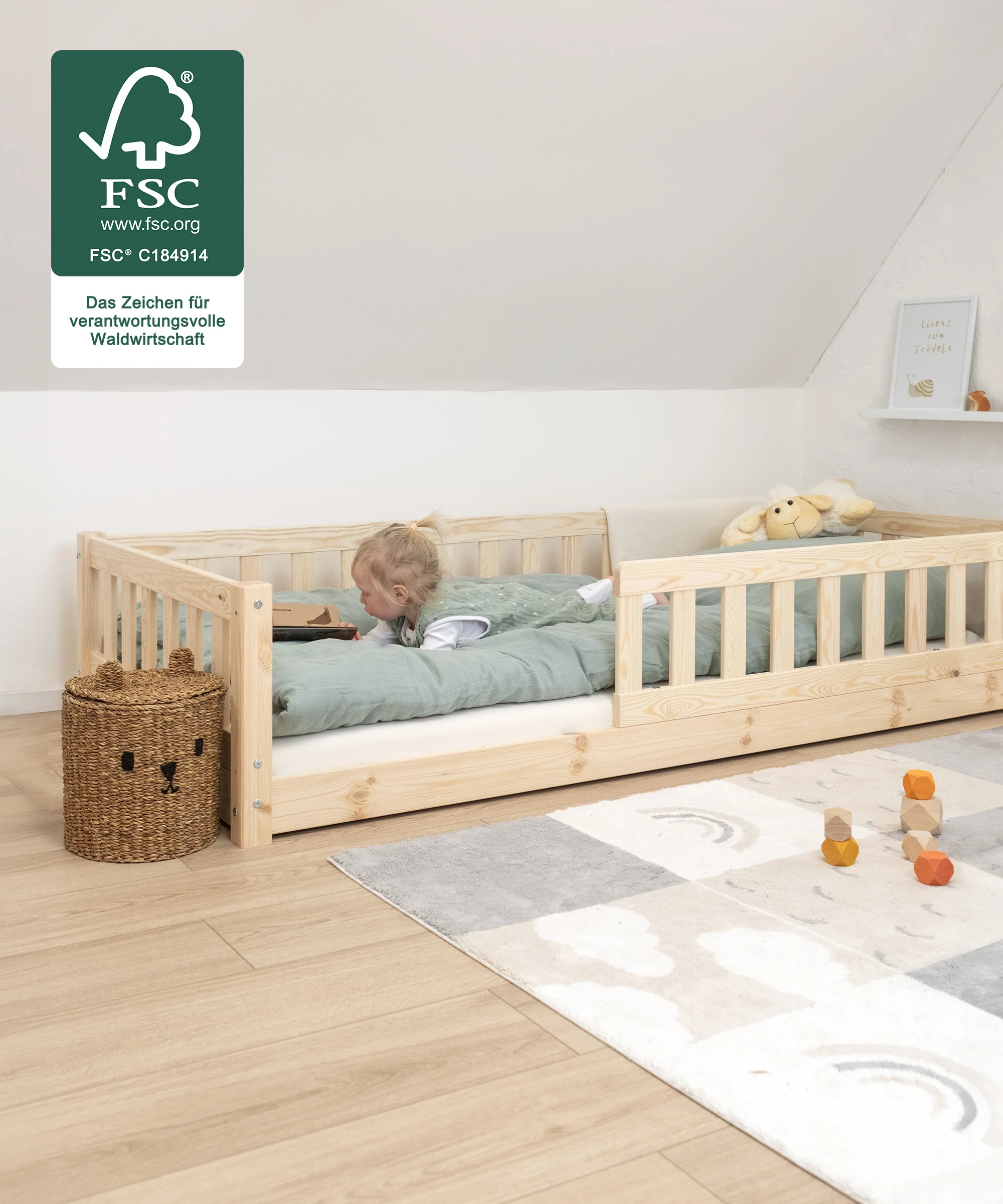 Bodenbett Lille  |  Kiefer Natur - Image 5