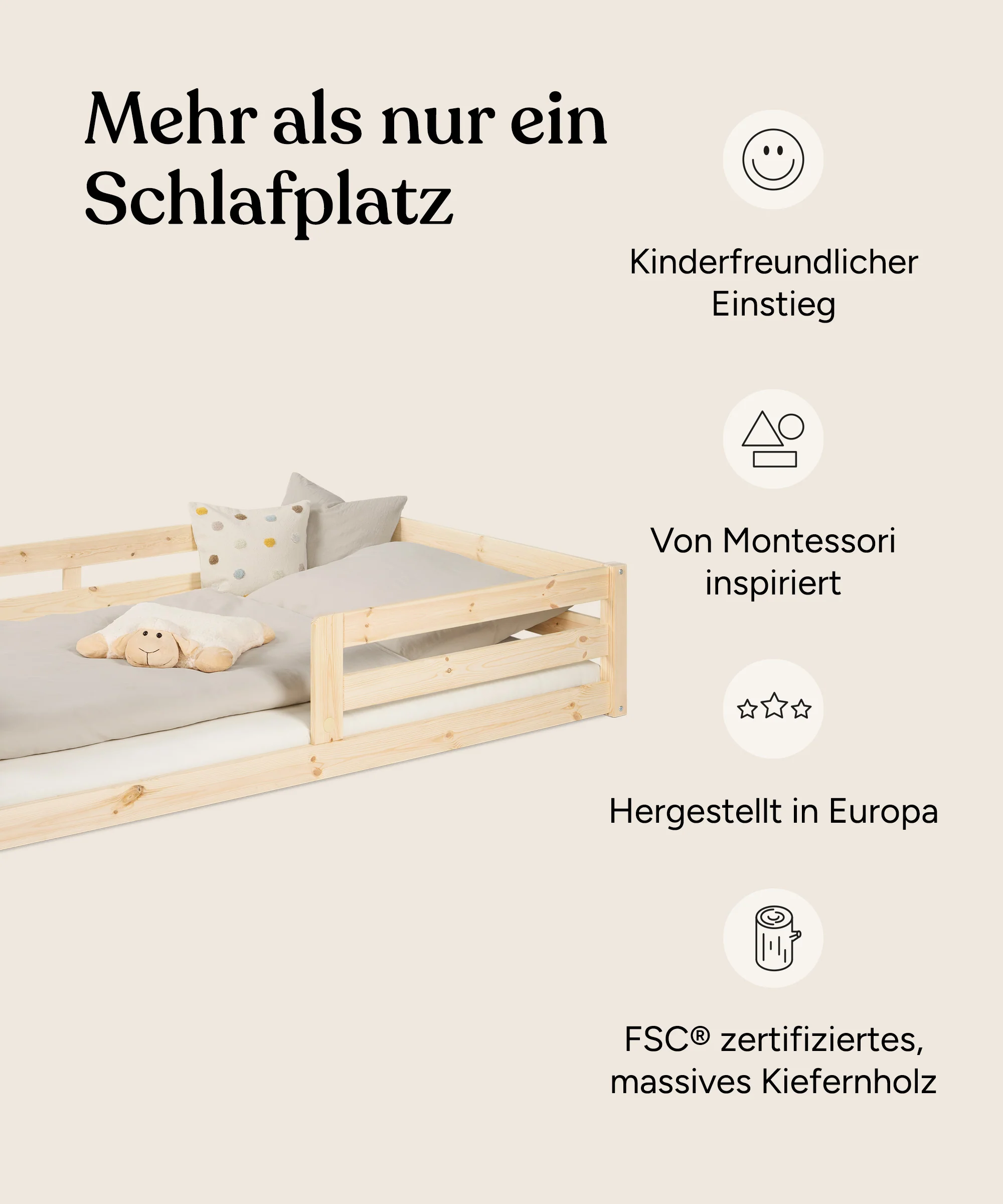 Bodenbett Sona  |  Kiefer Natur - Image 3
