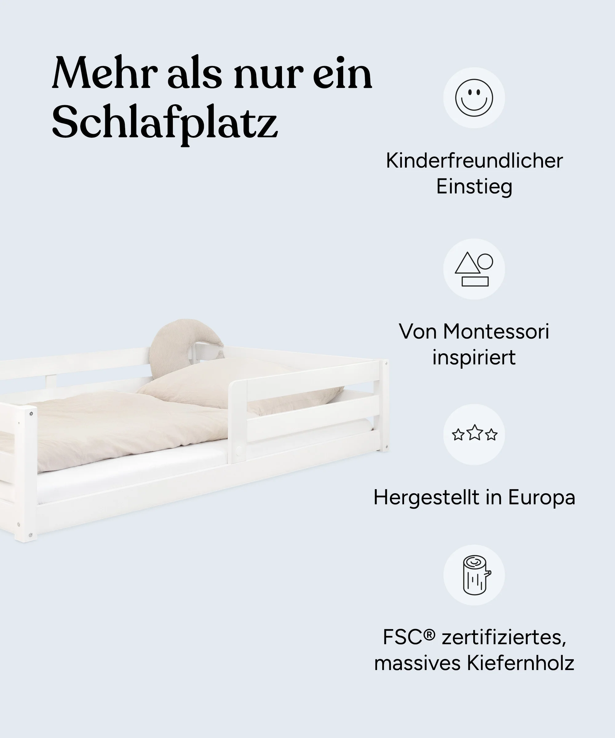 Bodenbett Sona  |  Kiefer Weiß - Image 3