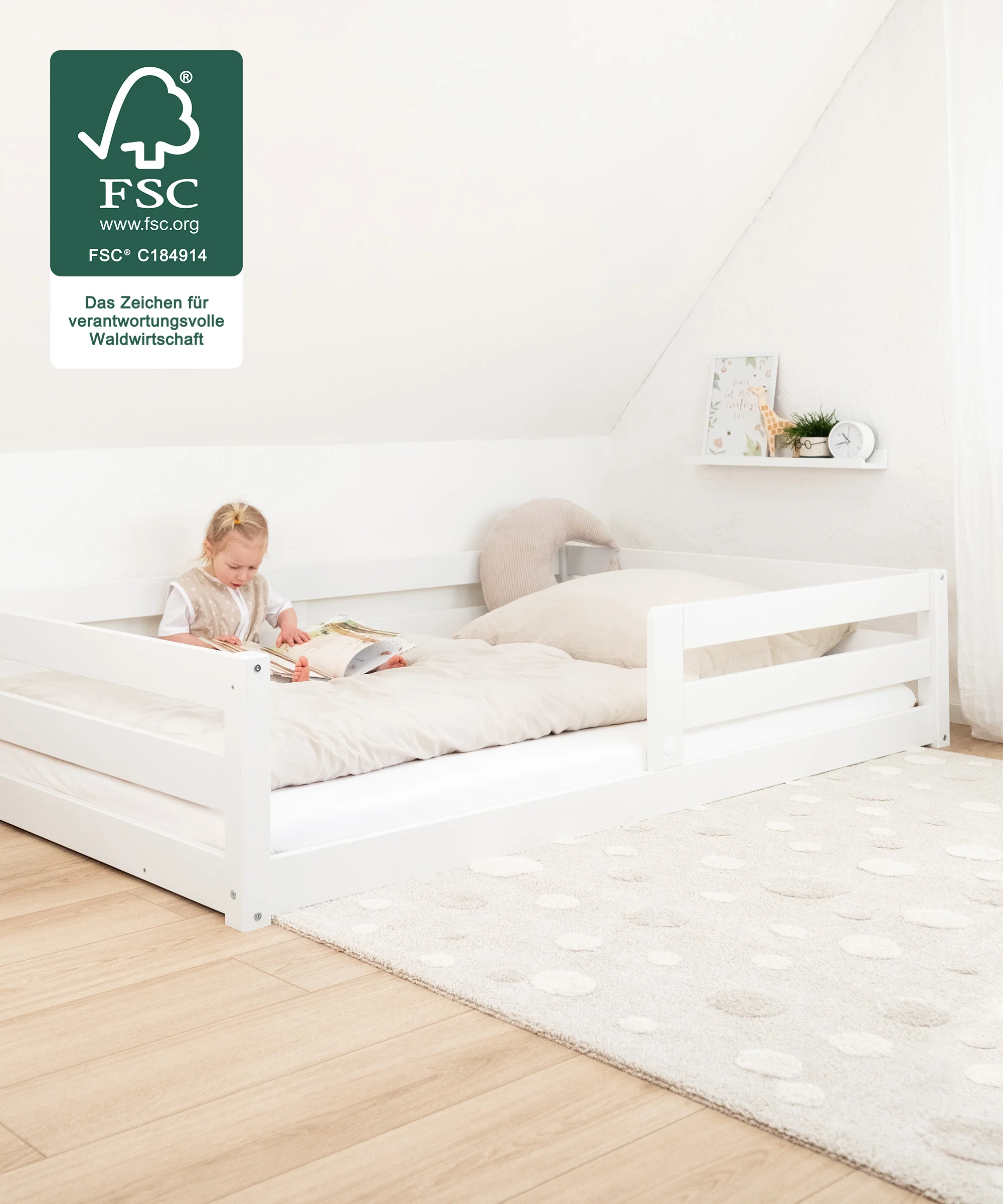Bodenbett Sona  |  Kiefer Weiß - Image 4