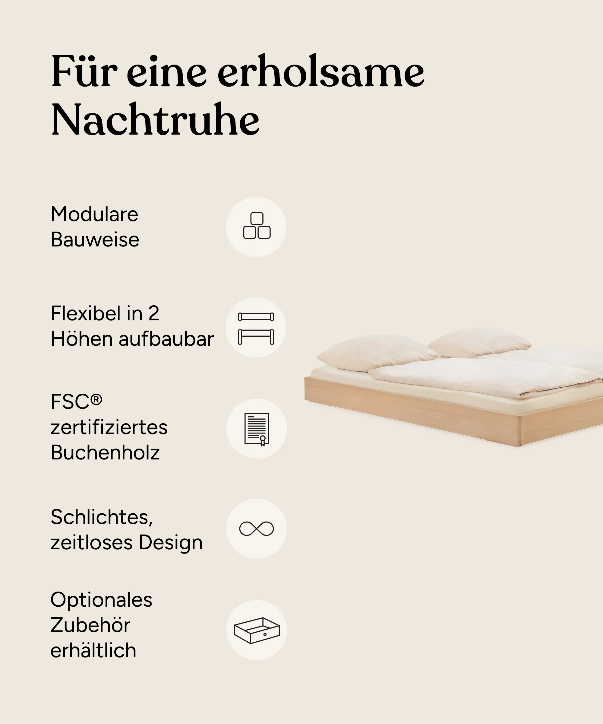 Doppelbett Plano | Buche | 180 × 200 cm - Image 3