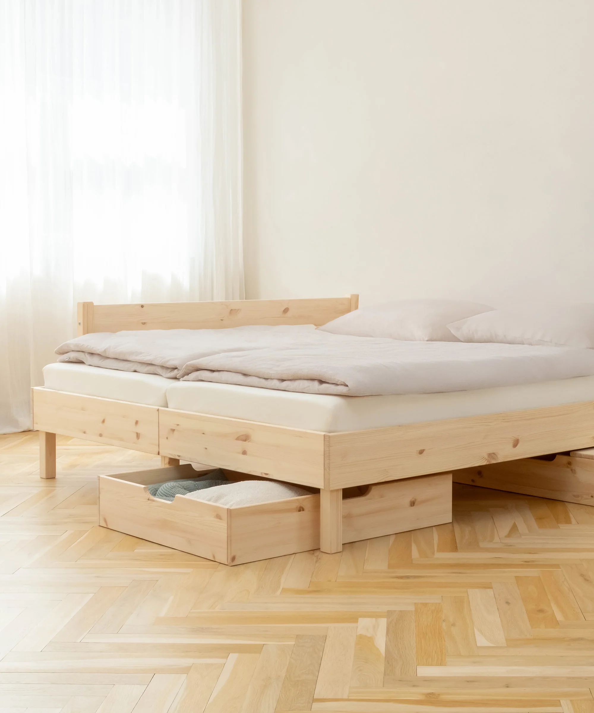 Doppelbett Plano | Kiefer Natur | 180 × 200 cm - Image 10