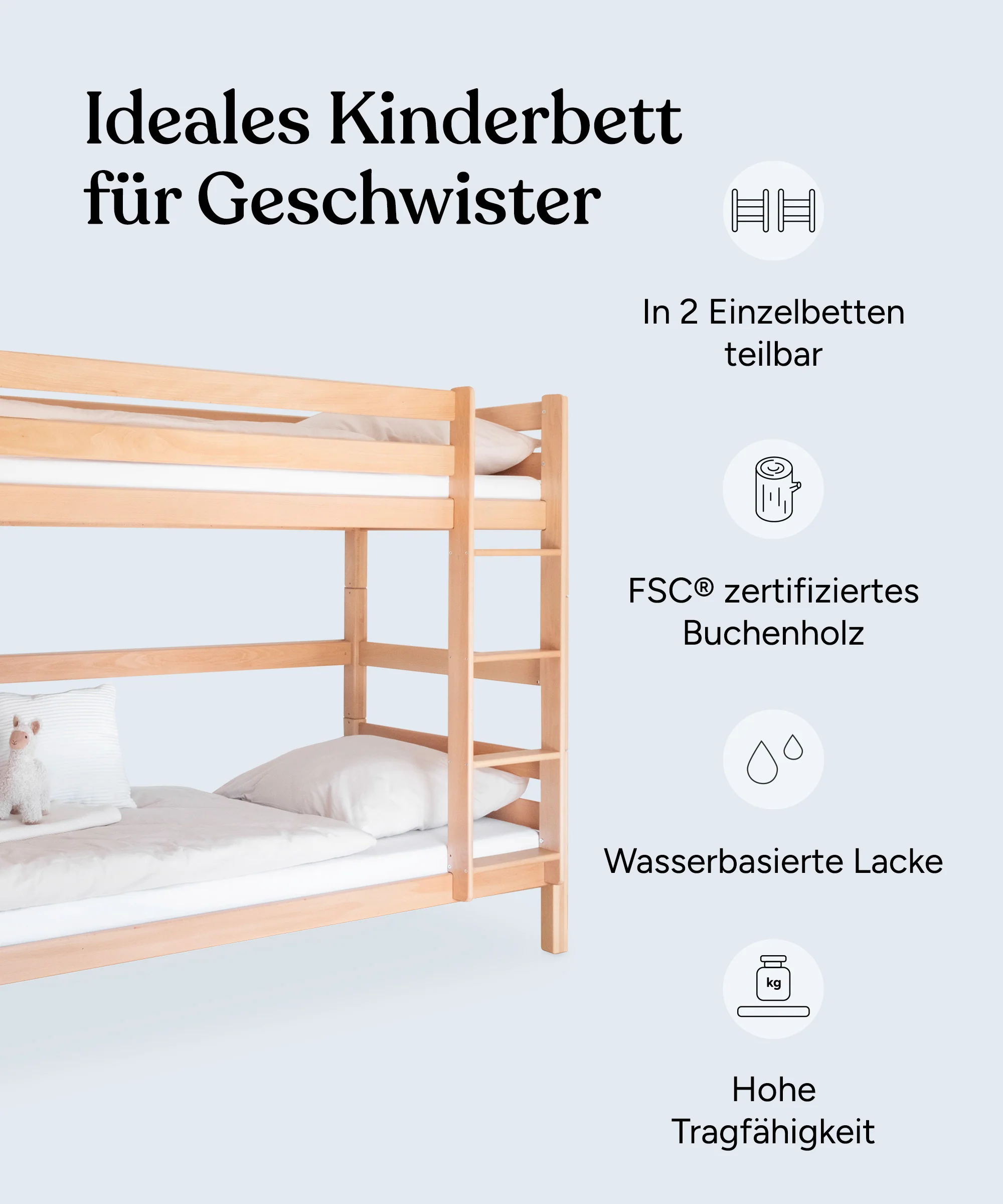 Etagenbett Hoch  |  Buche - Image 5