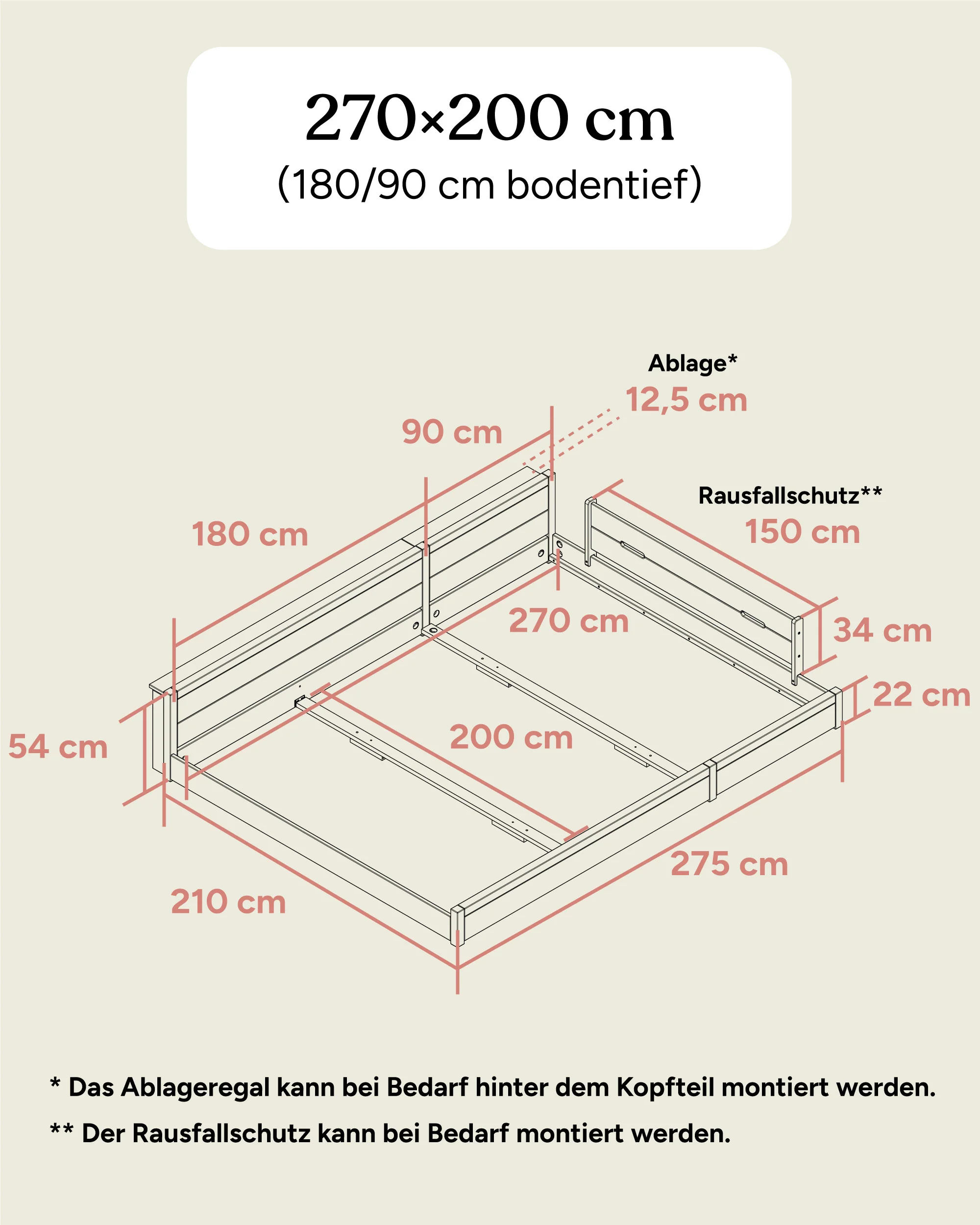 Familienbett  |  Esche  |  270 × 200 cm - Image 10