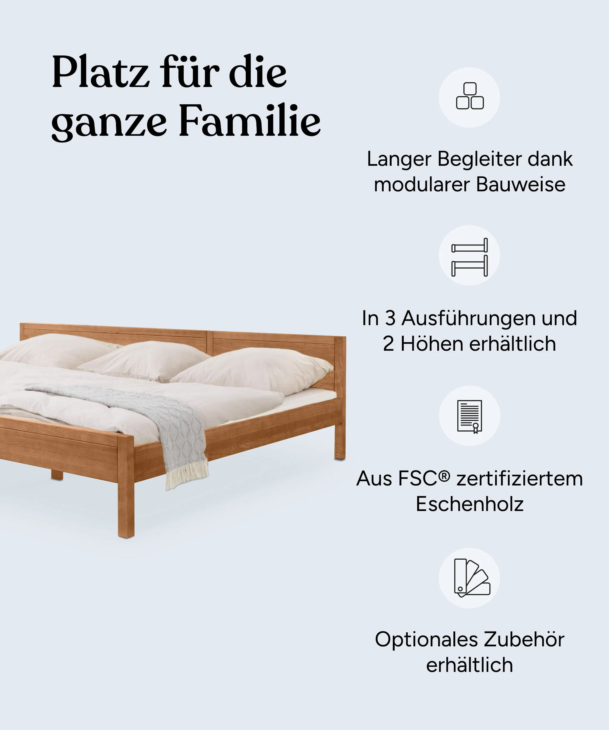 Familienbett  |  Esche  |  270 × 200 cm - Image 3