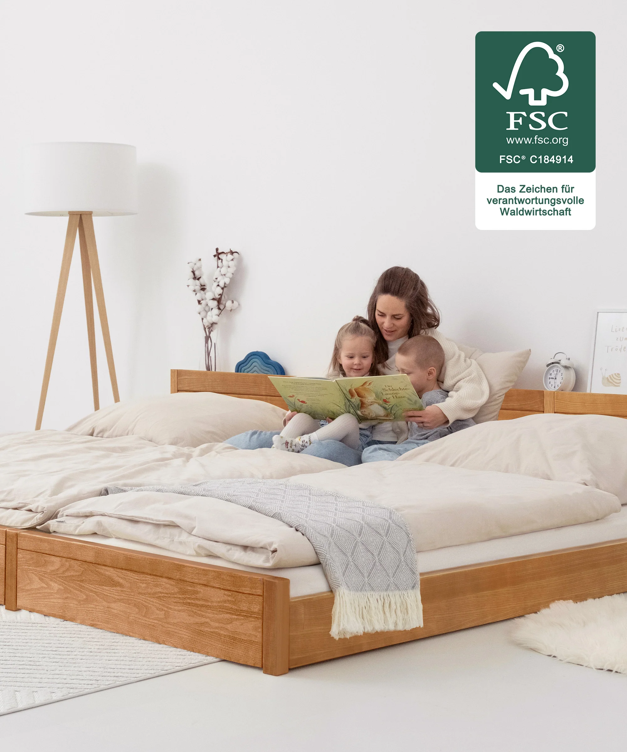 Familienbett  |  Esche  |  270 × 200 cm - Image 4