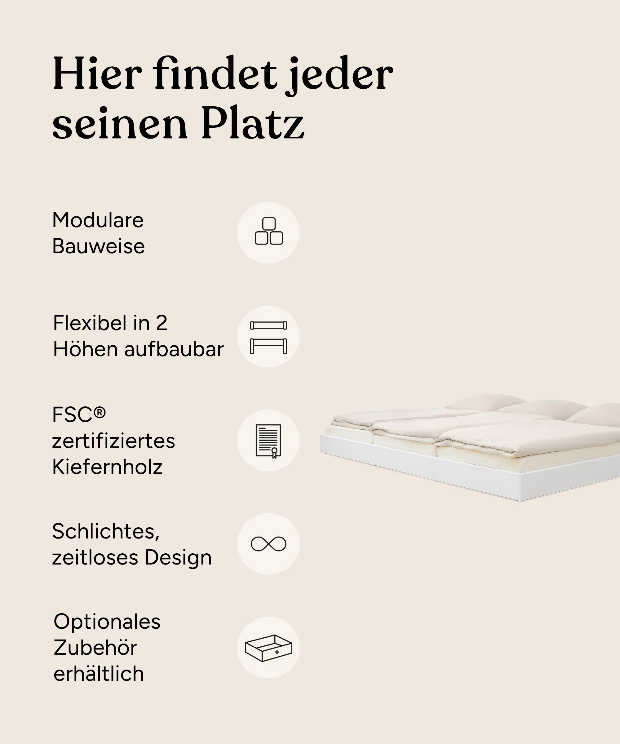 Familienbett Plano | Kiefer Natur | 270 × 200 cm - Image 3