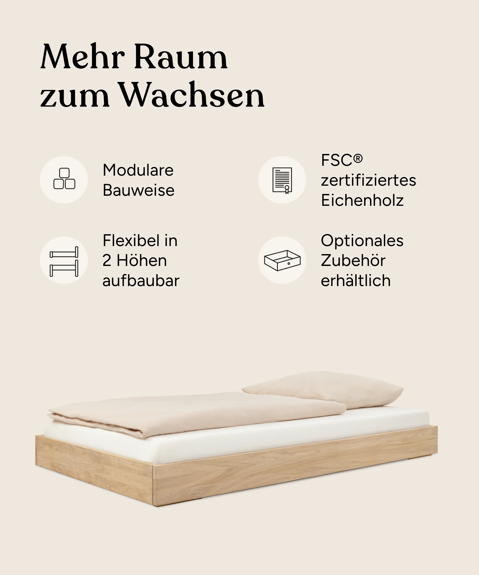 Jugendbett Plano | Eiche | 120 × 200 cm - Image 3