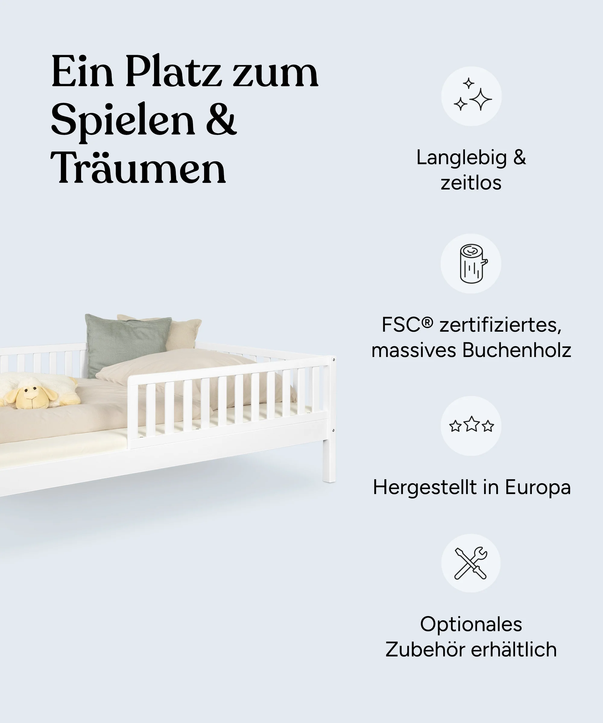 Kinderbett Livo |  Buche Weiß - Image 2