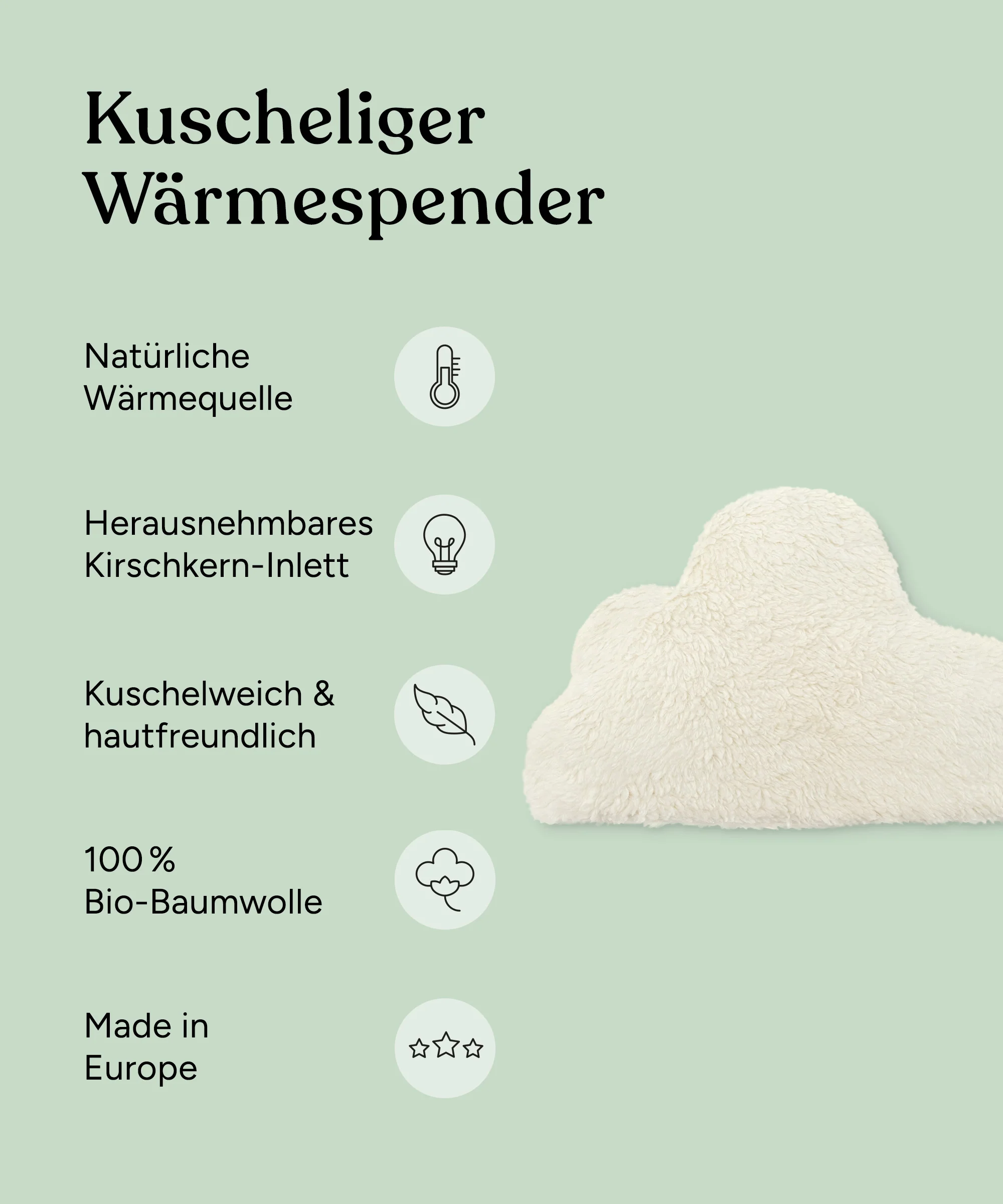 Wärmekissen Wolke |  Kirschkern - Image 3