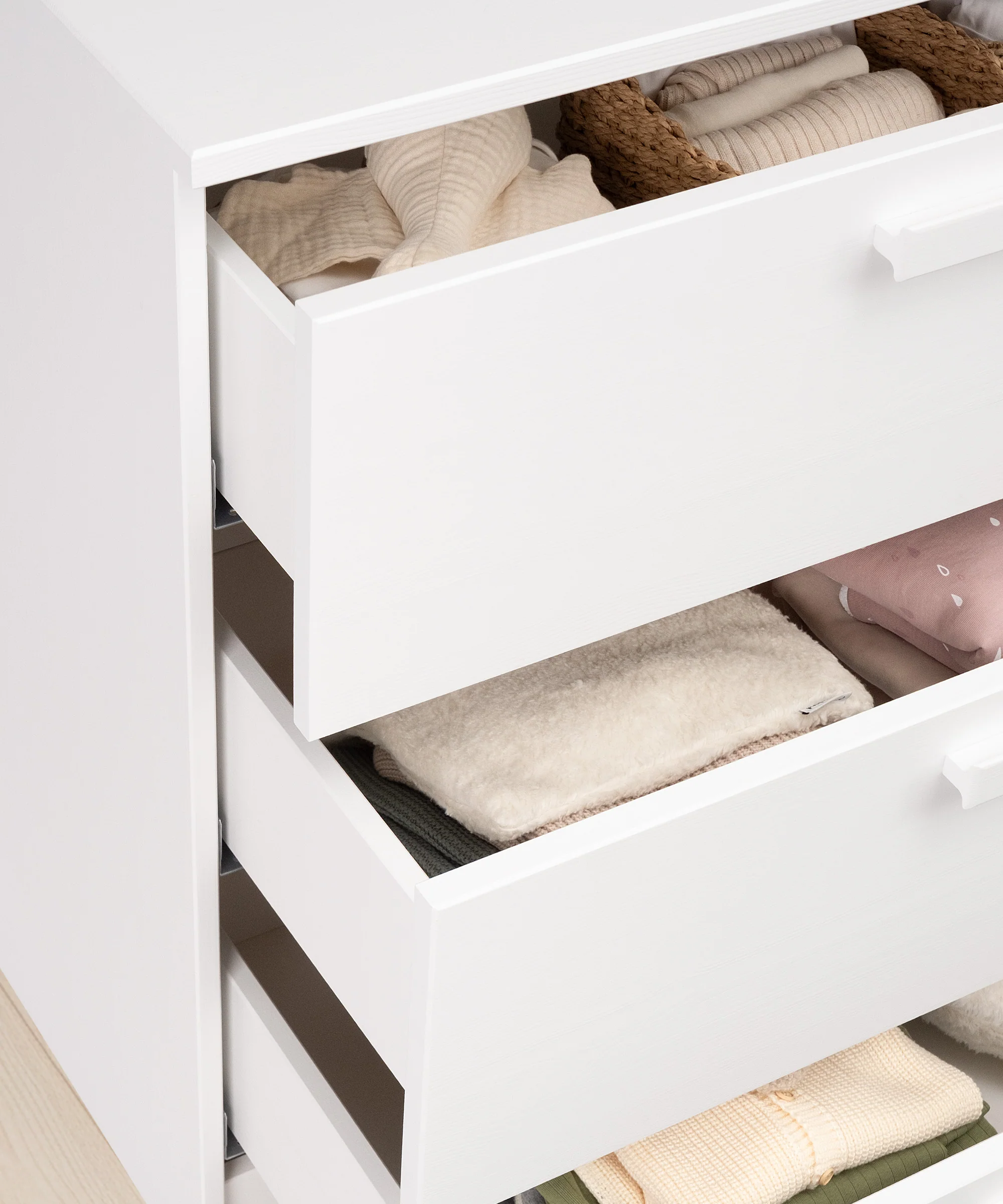 Wickelkommode Linia mit Rollschublade  | Kiefer Weiß - Image 11
