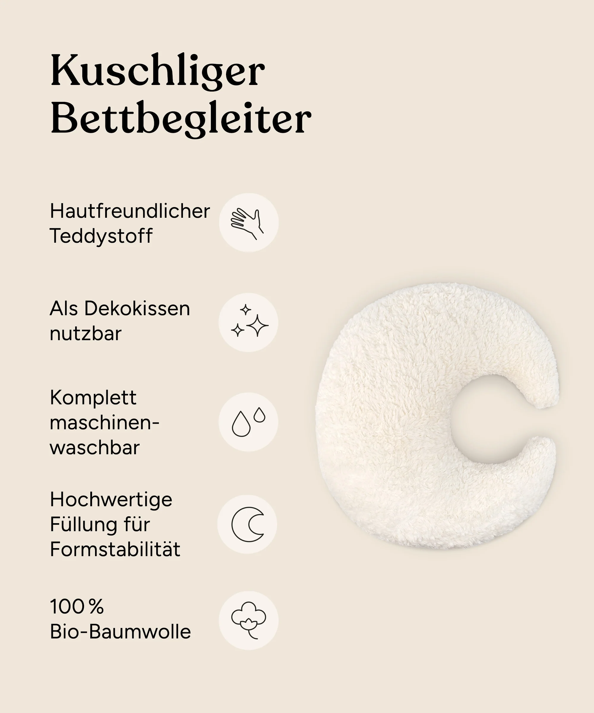 Kuschelkissen Mond (B-Ware) | Teddy - Image 3