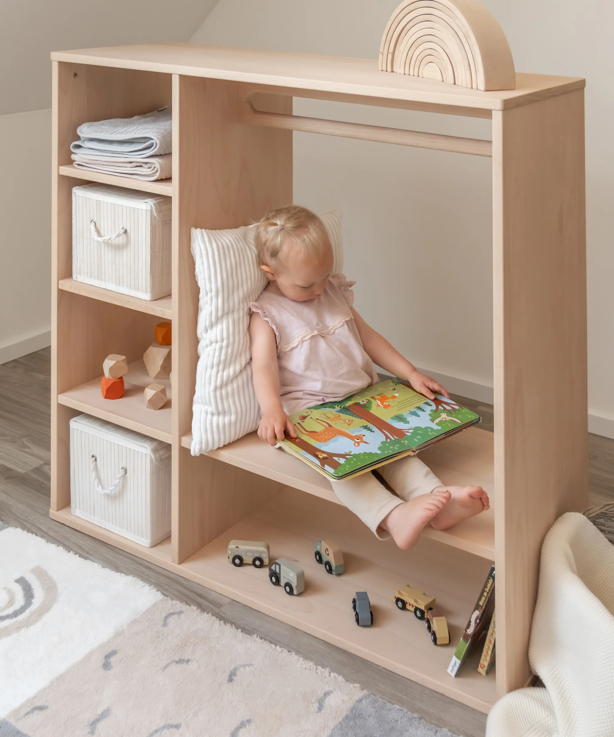 Montessori-Kleiderschrank (B-Ware) | Buche - Image 5