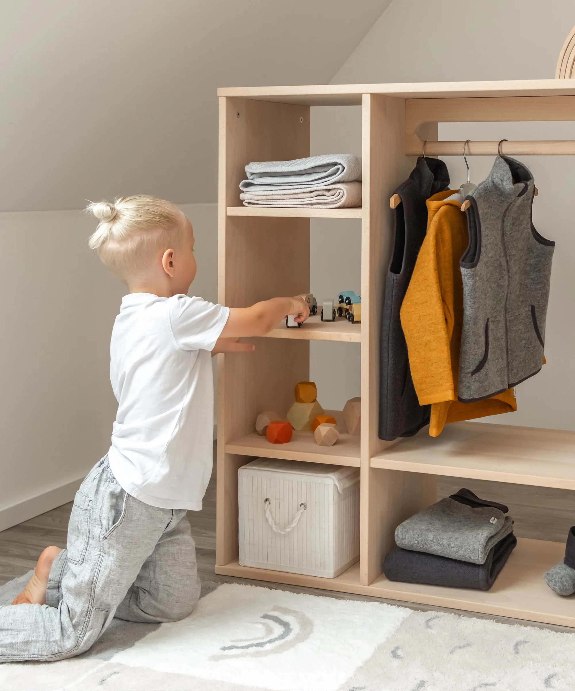 Montessori-Kleiderschrank (B-Ware) | Buche - Image 9