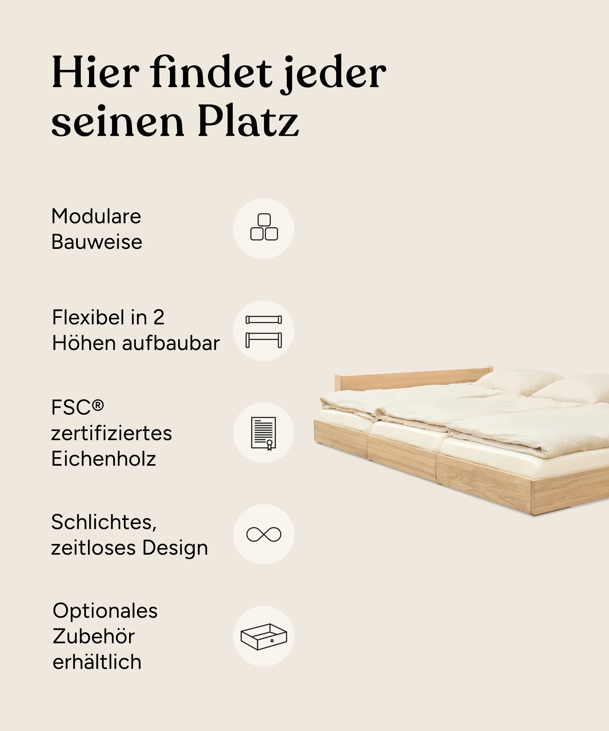 Spezialgrößen Familienbett Plano | Eiche - Image 3