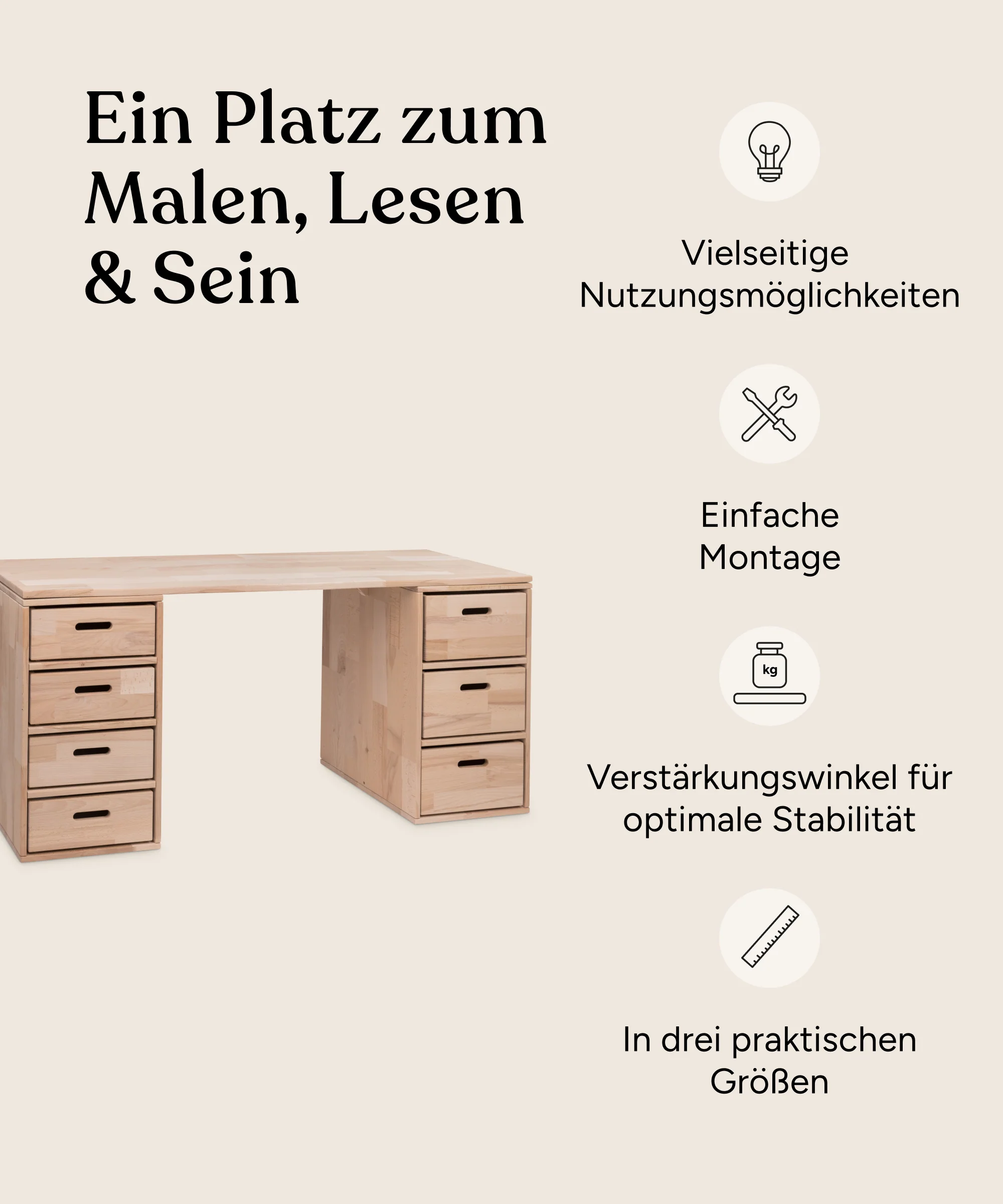 Tischplatte für Aufbewahrungssystem | Buche Natur - Image 3