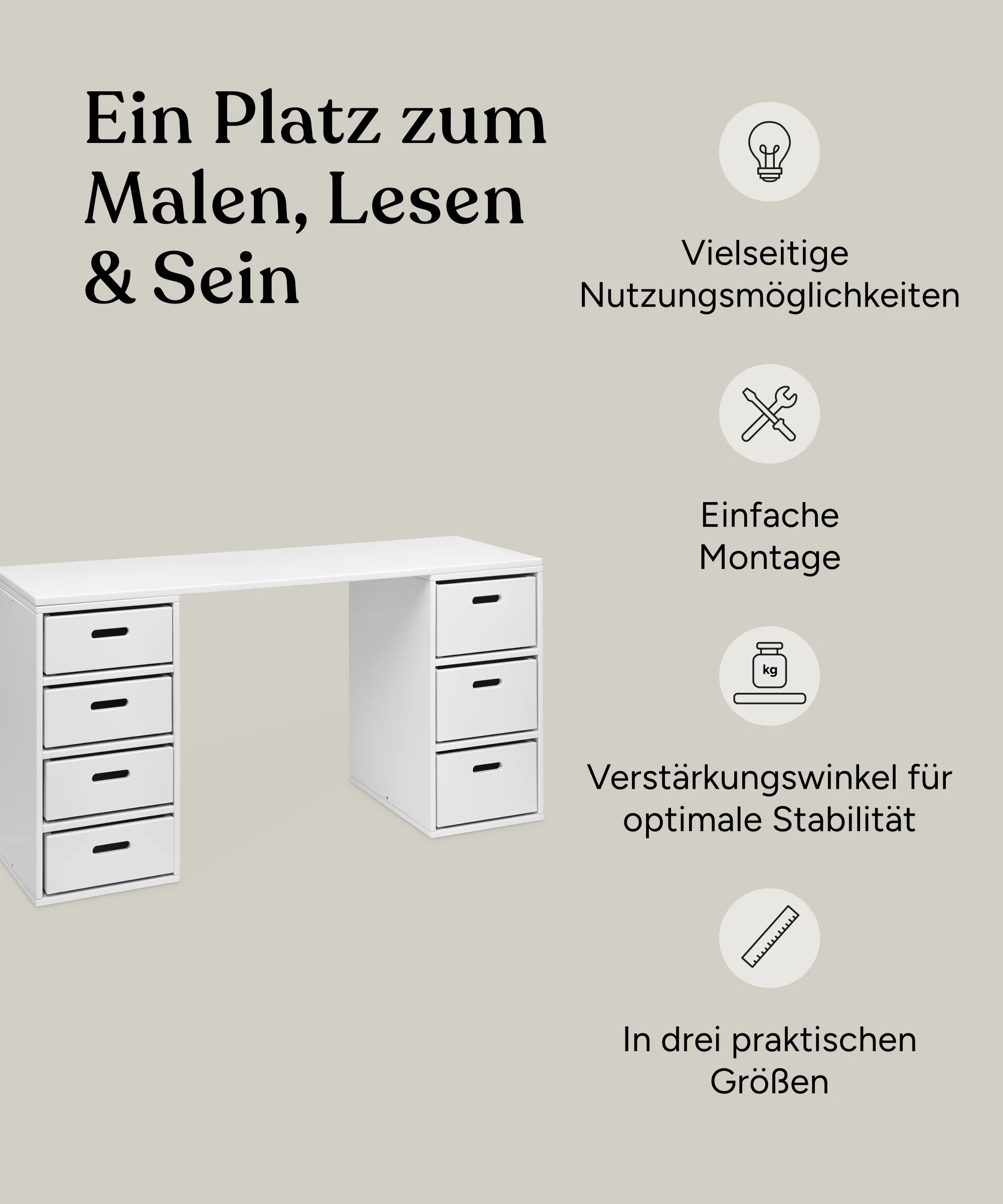Tischplatte für Aufbewahrungssystem | Buche Weiß - Image 3