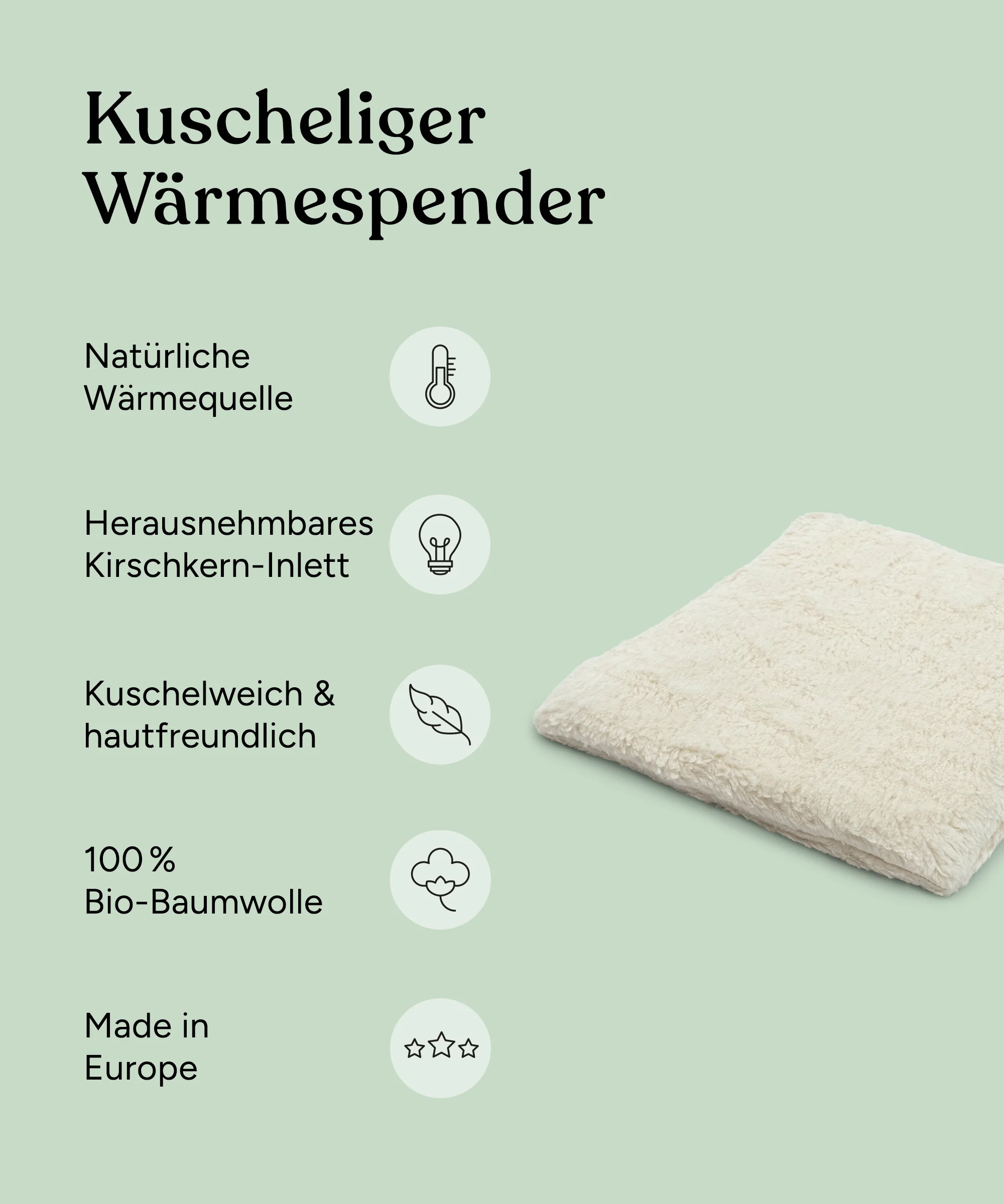 Wärmekissen Quadratisch |  Kirschkern - Image 3