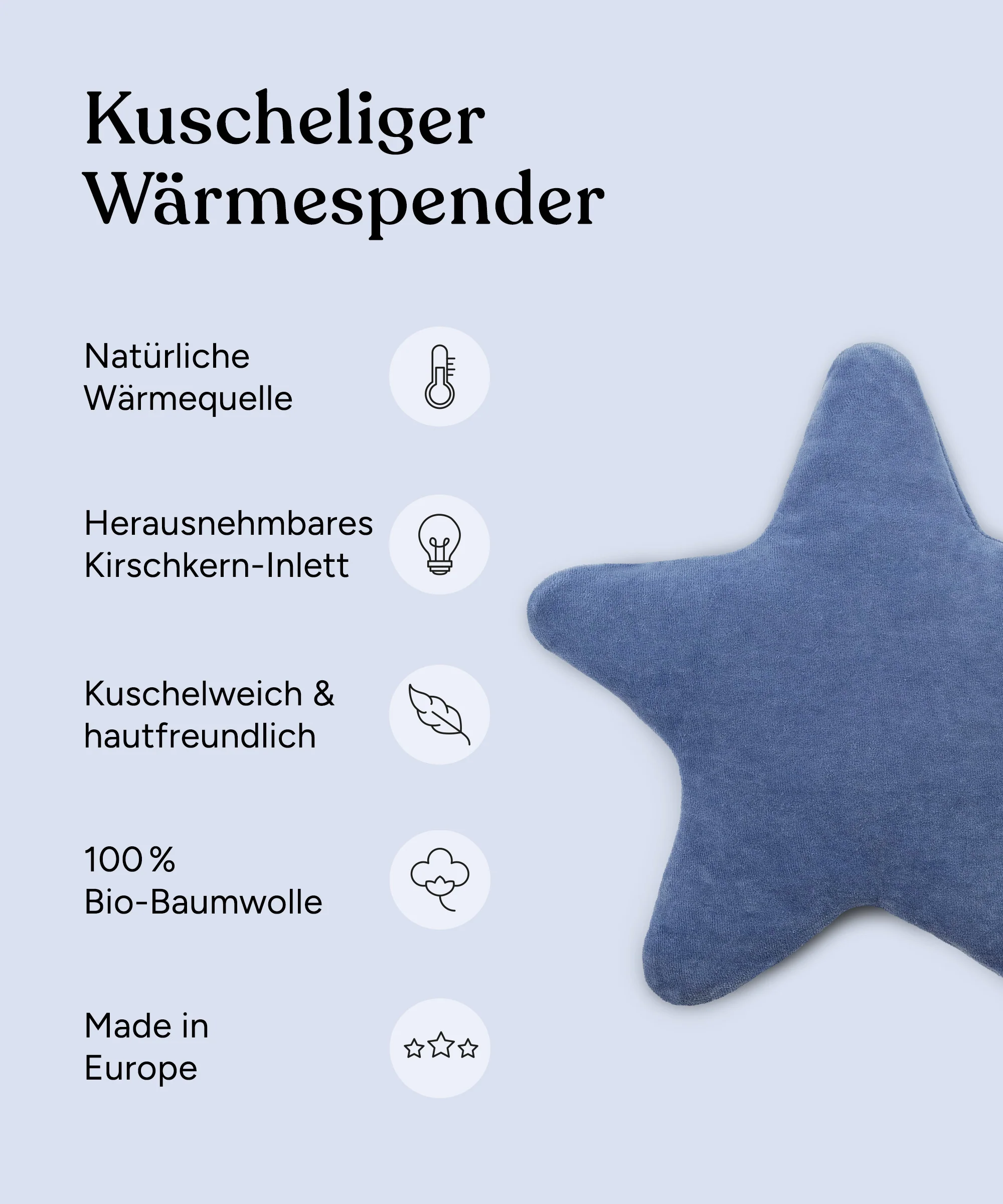 Wärmekissen Stern  | Kirschkern - Image 3
