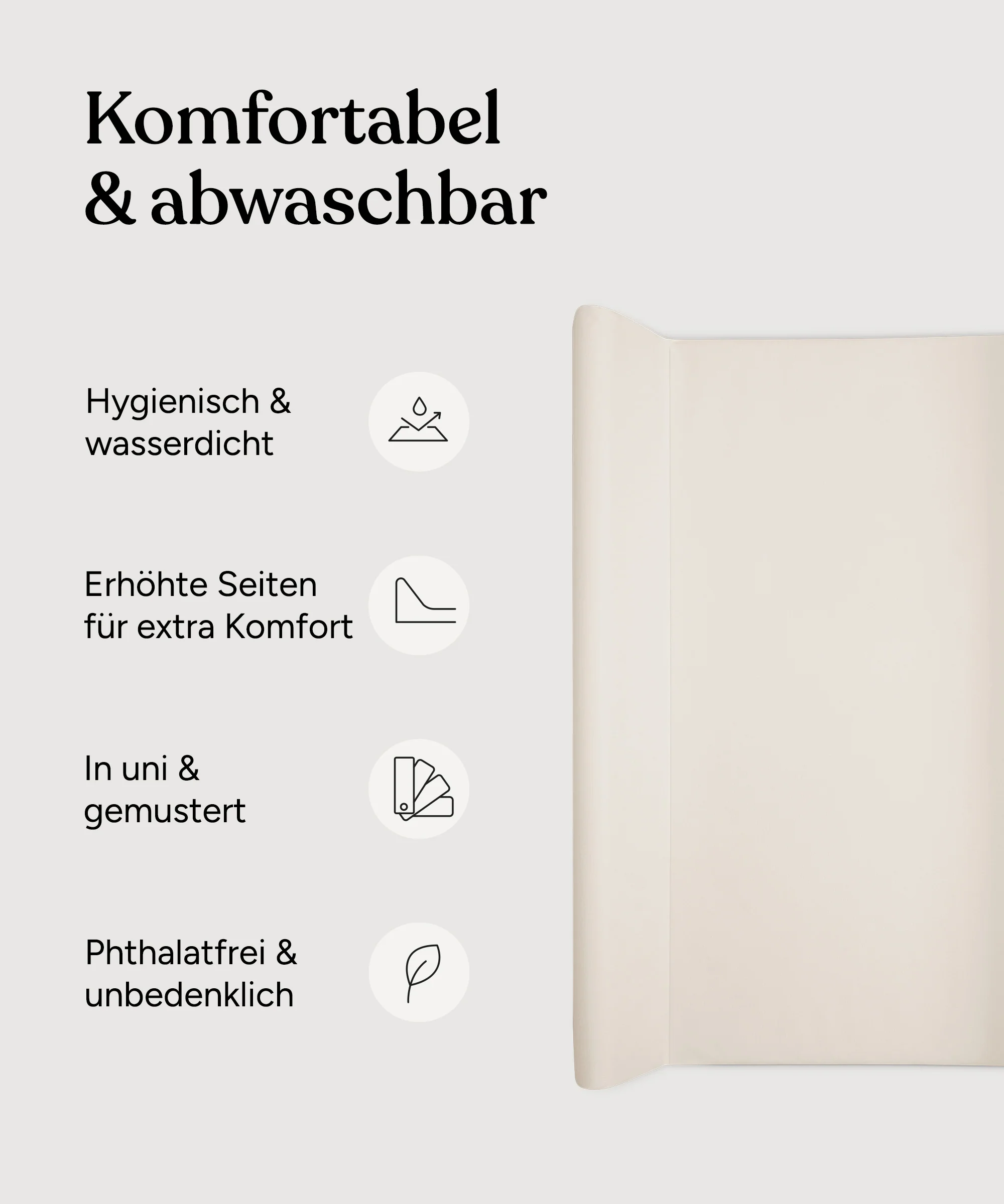 Wickelauflage mit Keil |   abwaschbar  |  50 × 70 cm - Image 3