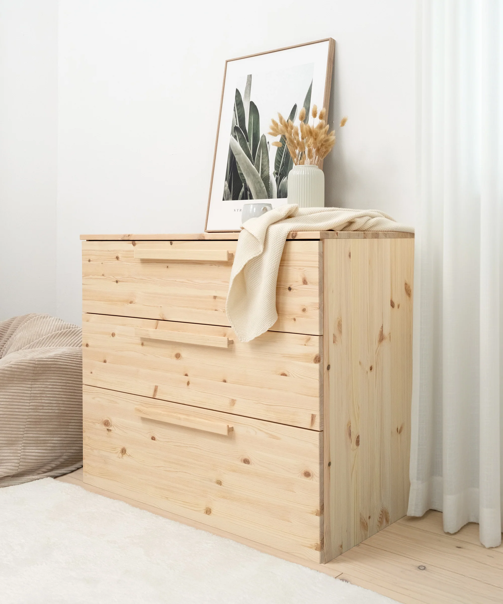 Wickelkommode Linia mit Rollschublade | Kiefer Natur - Image 9