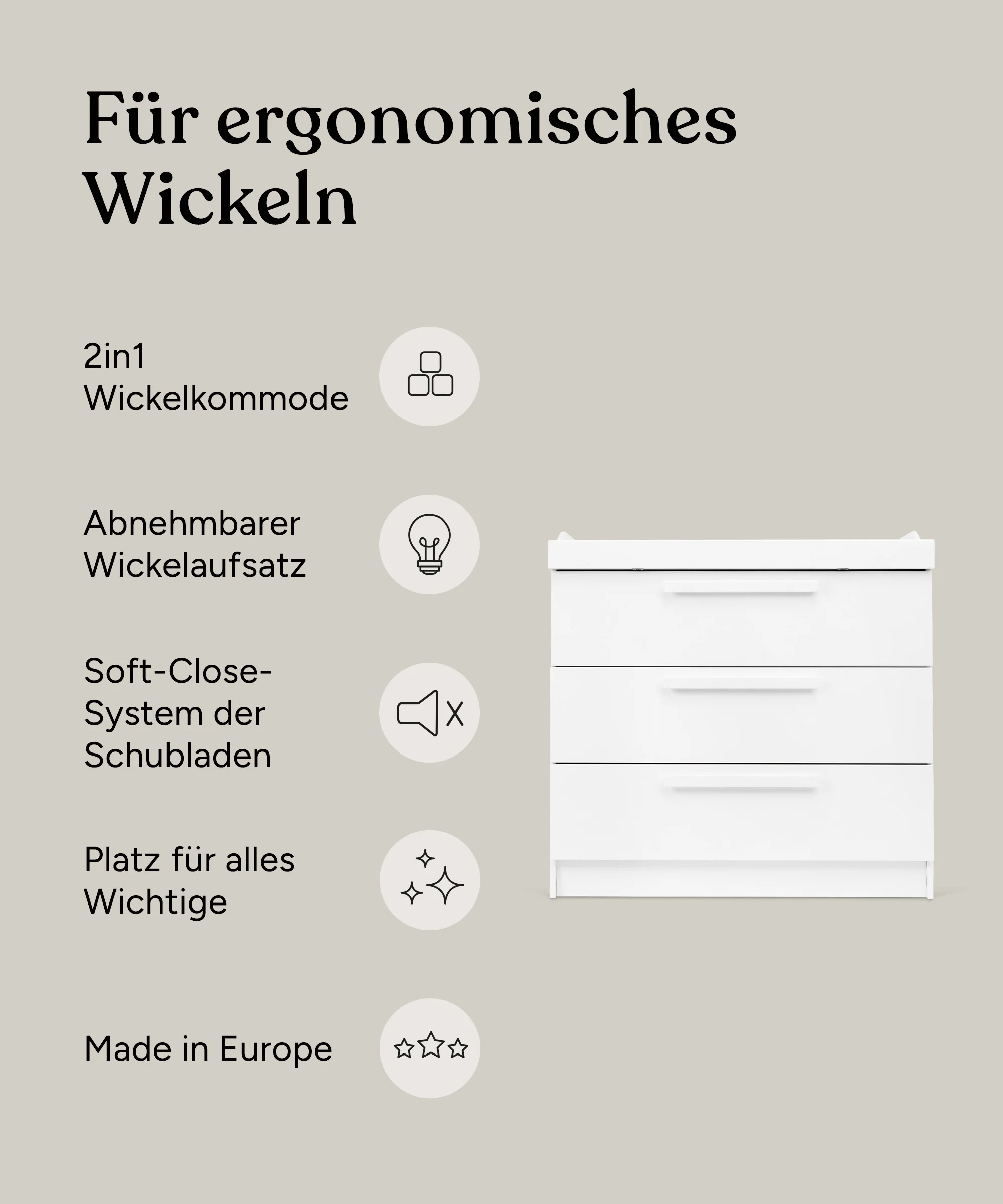Wickelkommode Linia | Kiefer Weiß - Image 3